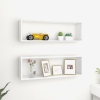 Estantes cubo de pared 2 uds contrachapado blanco 80x15x26,5 cm