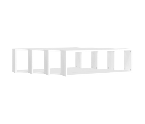 vidaXL Estantes cubo de pared 4 uds contrachapado blanco 80x15x26,5 cm