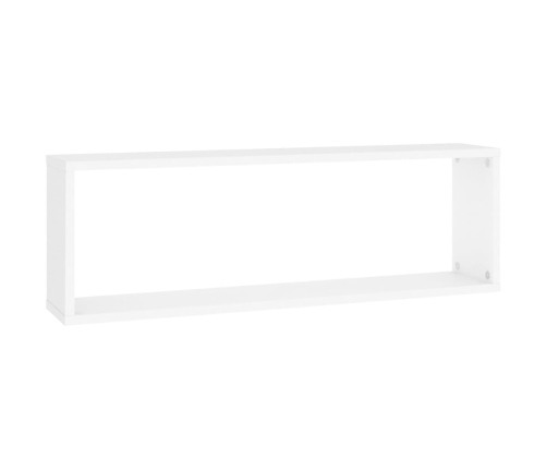 vidaXL Estantes cubo de pared 4 uds contrachapado blanco 80x15x26,5 cm