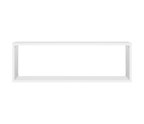 vidaXL Estantes cubo de pared 4 uds contrachapado blanco 80x15x26,5 cm