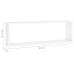 vidaXL Estantes cubo de pared 4 uds contrachapado blanco 80x15x26,5 cm