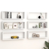 Estantes cubo de pared 6 uds contrachapado blanco 80x15x26,5 cm