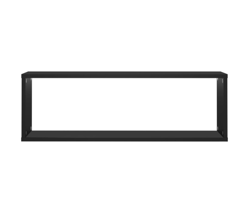 Estantes cubo de pared 2 uds contrachapado negro 80x15x26,5 cm