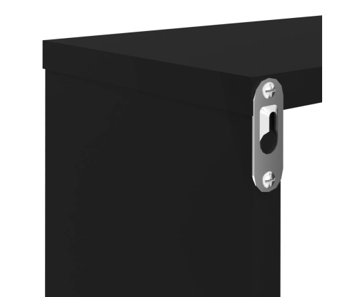 Estantes cubo de pared 2 uds contrachapado negro 80x15x26,5 cm