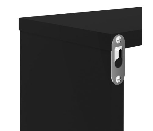 Estantes cubo de pared 4 uds contrachapado negro 80x15x26,5 cm