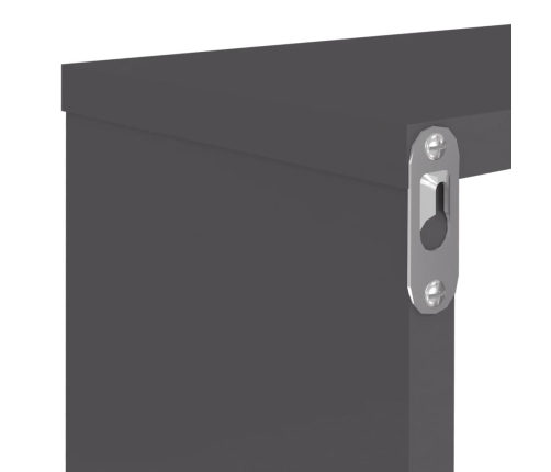 Estantes cubo de pared 4 uds contrachapado gris 80x15x26,5 cm