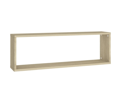 Estantes cubos de pared 2 uds contrachapada roble 80x15x26,5 cm