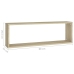 Estantes cubos de pared 2 uds contrachapada roble 80x15x26,5 cm