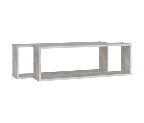 vidaXL Estante de pared 2 uds contrachapado gris hormigón 80x15x26,5cm