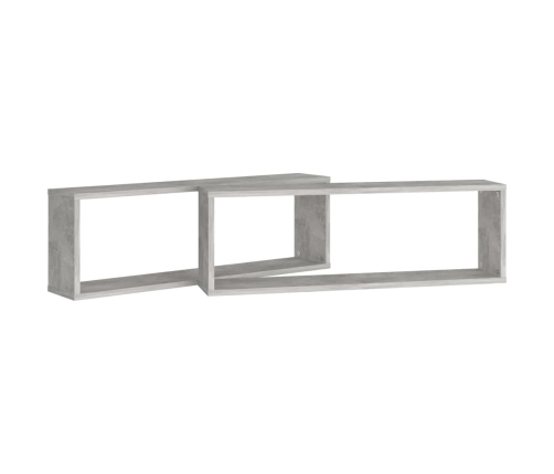 vidaXL Estante de pared 2 uds contrachapado gris hormigón 80x15x26,5cm