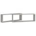 vidaXL Estante de pared 2 uds contrachapado gris hormigón 80x15x26,5cm