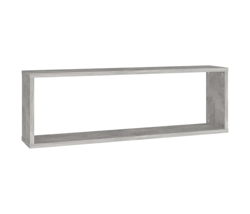 vidaXL Estante de pared 2 uds contrachapado gris hormigón 80x15x26,5cm