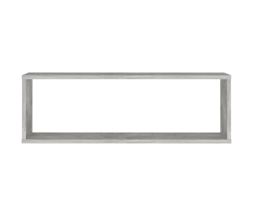 vidaXL Estante de pared 2 uds contrachapado gris hormigón 80x15x26,5cm