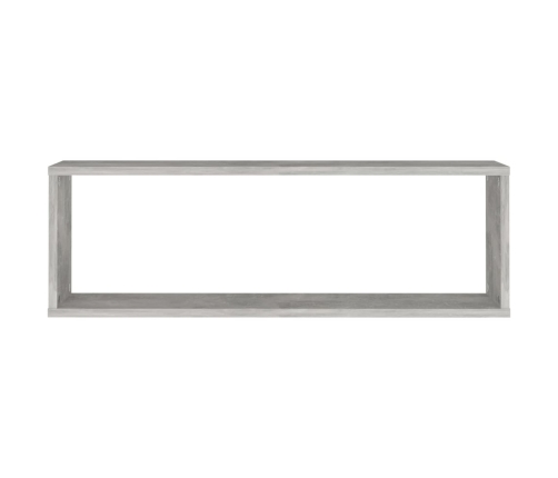 Estante de pared 4 uds contrachapado gris hormigón 80x15x26,5cm