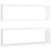 vidaXL Estante de pared 2 uds contrachapado blanco brillo 80x15x26,5cm