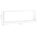 vidaXL Estante de pared 2 uds contrachapado blanco brillo 80x15x26,5cm