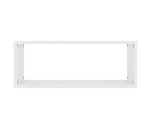 vidaXL Estante cubo de pared 2 uds madera ingeniería blanco 60x15x23cm