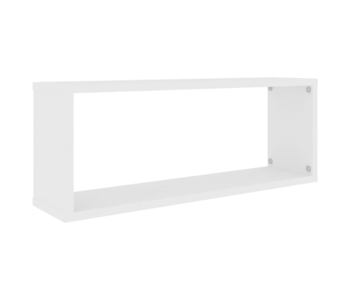 Estante cubo de pared 4 uds contrachapado blanco 60x15x23 cm