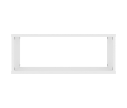 Estante cubo de pared 4 uds contrachapado blanco 60x15x23 cm