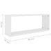 Estante cubo de pared 4 uds contrachapado blanco 60x15x23 cm