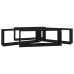 Estante cubo de pared 4 uds contrachapado negro 60x15x23 cm