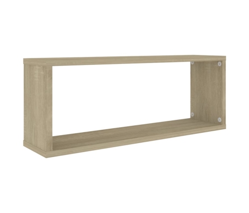 Estante cubo pared 2 uds contrachapado roble Sonoma 60x15x23 cm