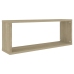 Estante cubo pared 2 uds contrachapado roble Sonoma 60x15x23 cm