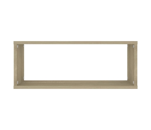 Estante cubo pared 2 uds contrachapado roble Sonoma 60x15x23 cm