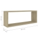 Estante cubo pared 4 uds contrachapado roble Sonoma 60x15x23 cm