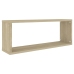 Estante cubo pared 6 uds contrachapado roble Sonoma 60x15x23 cm