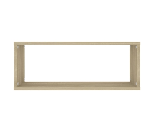 Estante cubo pared 6 uds contrachapado roble Sonoma 60x15x23 cm