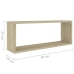 Estante cubo pared 6 uds contrachapado roble Sonoma 60x15x23 cm