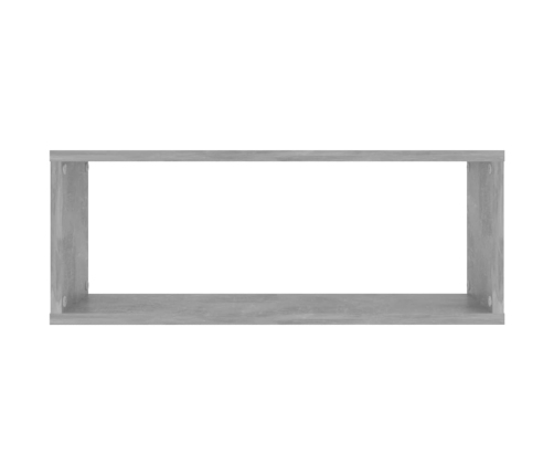 vidaXL Estante cubo pared 2 uds contrachapado gris hormigón 60x15x23cm