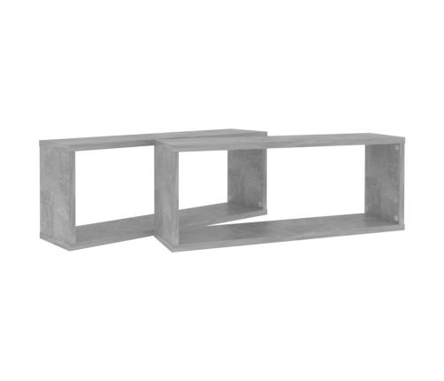 vidaXL Estante cubo pared 2 uds contrachapado gris hormigón 60x15x23cm