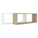 Estante cubo pared 2uds contrachapado blanco y roble 60x15x23cm