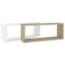 Estante cubo pared 2uds contrachapado blanco y roble 60x15x23cm