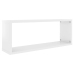 vidaXL Estante cubo pared 4 uds contrachapado blanco brillo 60x15x23cm