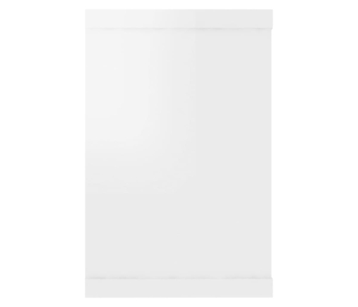 vidaXL Estante cubo pared 4 uds contrachapado blanco brillo 60x15x23cm