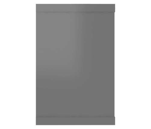 Estante cubo de pared 2uds contrachapado gris brillo 60x15x23cm