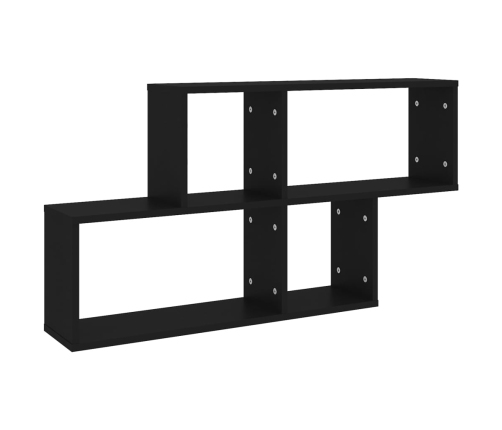 vidaXL Estante de pared madera contrachapada negro 100x18x53 cm