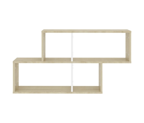 vidaXL Estante de pared madera contrachapada blanco roble 100x18x53 cm