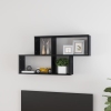 Estante de pared madera contrachapada negro brillo 100x18x53 cm