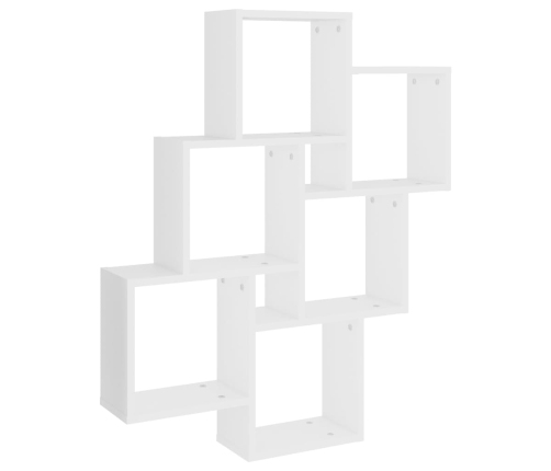 Estante de cubo de pared madera contrachapada blanco 78x15x93cm