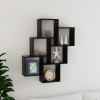 vidaXL Estante cubo de pared madera contrachapada negro 78x15x93 cm