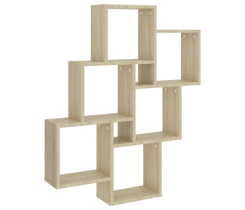 vidaXL Estante cubo pared madera contrachapada roble Sonoma 78x15x93cm