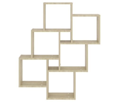 vidaXL Estante cubo pared madera contrachapada roble Sonoma 78x15x93cm