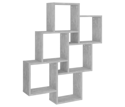 vidaXL Estante cubo de pared contrachapado gris hormigón 78x15x93 cm