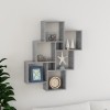 vidaXL Estante cubo de pared contrachapado gris hormigón 78x15x93 cm