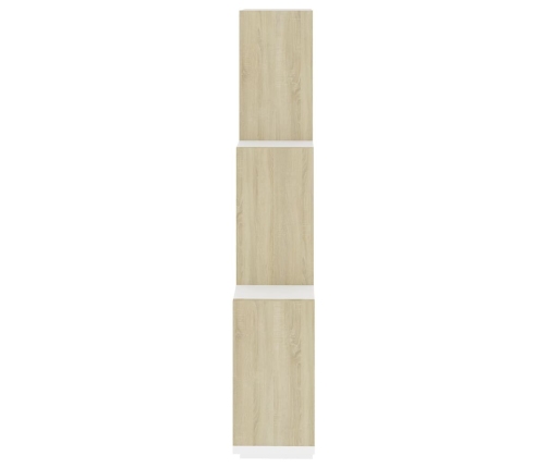 vidaXL Estante cubo de pared contrachapado blanco y roble 78x15x93 cm