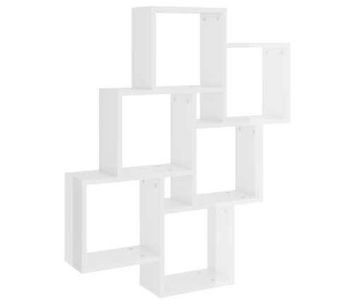 Estante cubo de pared contrachapado blanco brillante 78x15x93cm